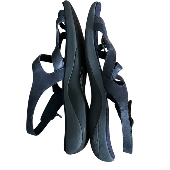 MERRELL Agave Sandals Sz 10 Navy Leather Slingback Strappy Comfort Boho Coastal - Picture 7 of 12